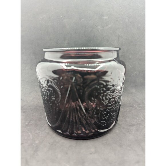 Vth Royal Lace Hazel Atlas Amethyst Depression Glass Cookie Jar Bottom Only HTF - Picture 3 of 16